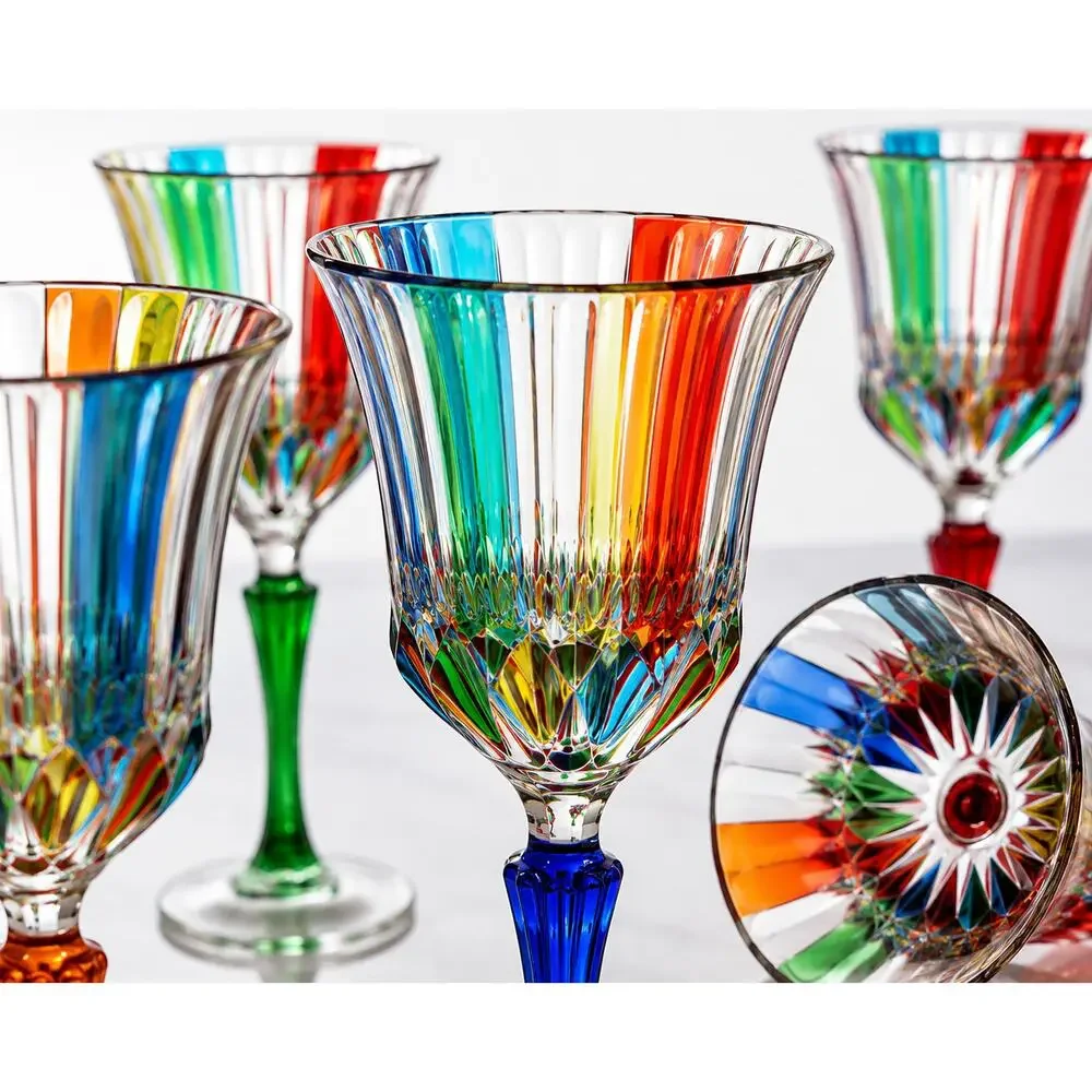 CC Zecchin Swatch Italian Crystal Wine Glasses Set of 6